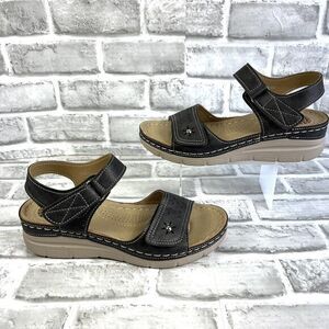 JABASIC Women’s Size 8 Black Orthopedic Arch Support Comfort Adjustable Sandals